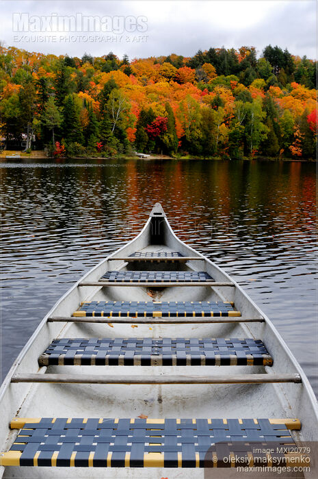 Canoe on a Lake Stock photo of Canoe on a Lake Buy commercial use license at MaximImages