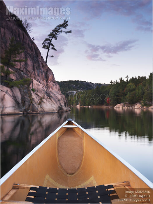 Stock photo of Canoeing in Ontario Provincial Park Buy commercial use license at MaximImages