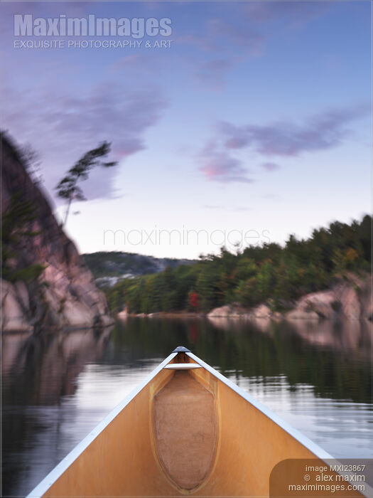 Stock photo of Canoeing in Ontario Provincial Park Buy commercial use license at MaximImages