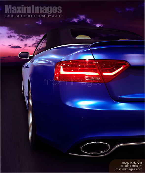 Car on a highway at sunset Stock photo of Car on a highway at sunset Buy commercial use license at MaximImages