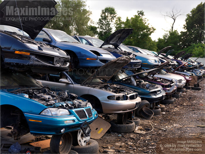 Stock photo of Car Scrap Yard Buy commercial use license at MaximImages