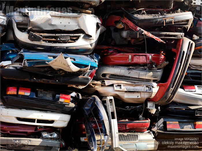 Stock photo of Car Scrap Yard Buy commercial use license at MaximImages