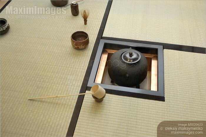 Cast Iron Kettle Kami in a Japanese Tea Ceremony Room Stock photo of Cast Iron Kettle Kami in a Japanese Tea Ceremony Room Buy commercial use license at MaximImages