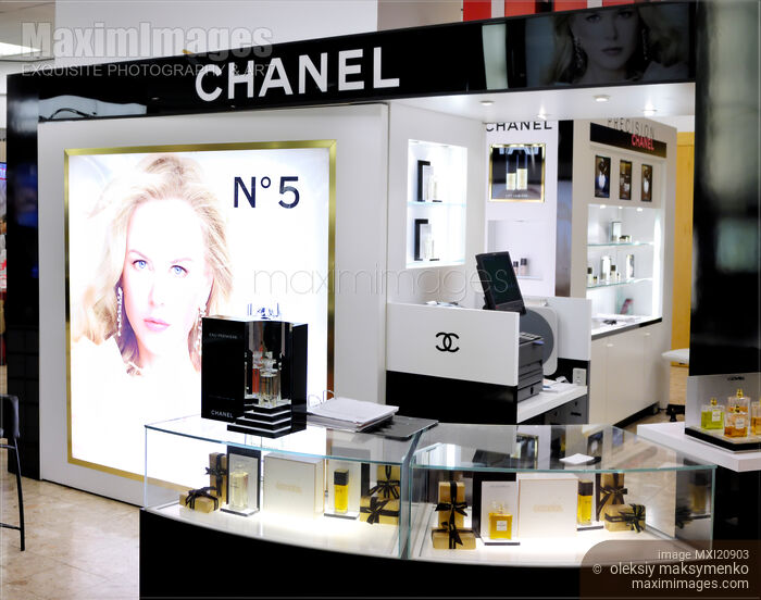 Stock photo Chanel Cosmetics Display in a Store MaximImages Image