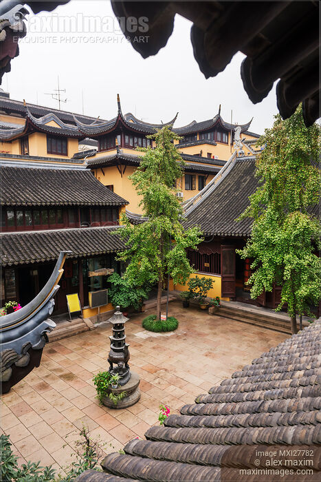 Stock photo of Chen Xiang Buddhist monastery in Shanghai Buy commercial use license at MaximImages
