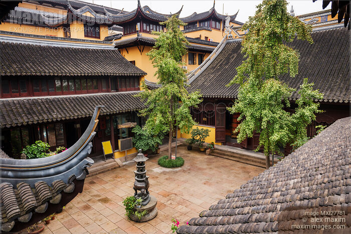 Stock photo of Chen Xiang Buddhist monastery in Shanghai China Buy commercial use license at MaximImages