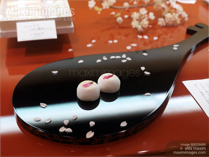 Cherry blossom Wagashi Japanese sweets Stock photo of Cherry blossom Wagashi Japanese sweets Buy commercial use license at MaximImages