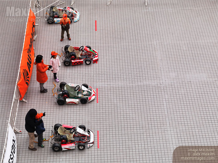 Children go-karts Stock photo of Children go-karts Buy commercial use license at MaximImages