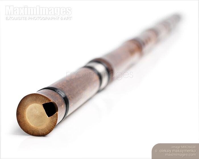 Stock photo of Chinese bamboo flute Xiao Buy commercial use license at MaximImages