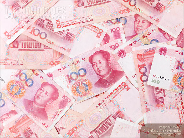 Chinese Yuan bills Renminbi currency Stock photo of Chinese Yuan bills Renminbi currency Buy commercial use license at MaximImages