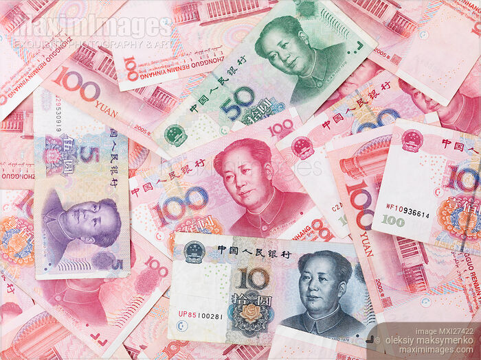 Stock photo of Chinese Yuan bills Renminbi money Buy commercial use license at MaximImages