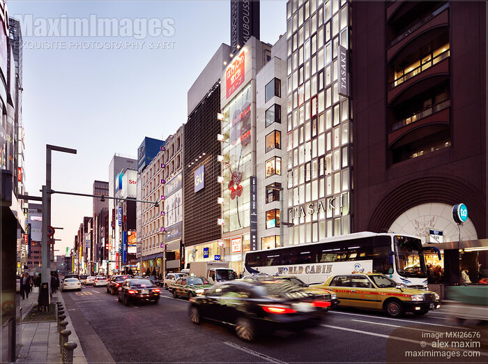 Stock photo of Chuo Dori street Ginza Tokyo Buy commercial use license at MaximImages
