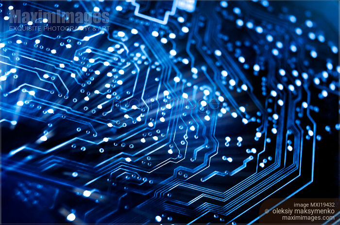 Stock photo of Circuit Board Artistic Electronics Background Buy commercial use license at MaximImages