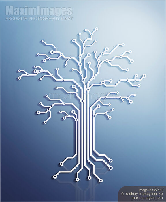 Circuits making a digital tree Stock image of Circuits making a digital tree Buy commercial use license at MaximImages