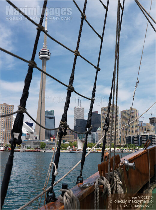 City of Toronto View from Sailing Vessel Stock photo of City of Toronto View from Sailing Vessel Buy commercial use license at MaximImages