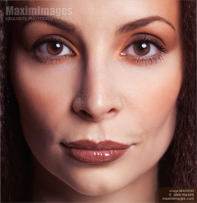Stock photo of Closeup face portrait of a beautiful woman Buy commercial use license at MaximImages