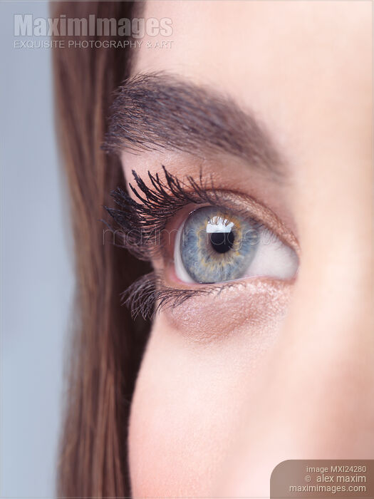 Closeup of a young woman eye Stock photo of Closeup of a young woman eye Buy commercial use license at MaximImages