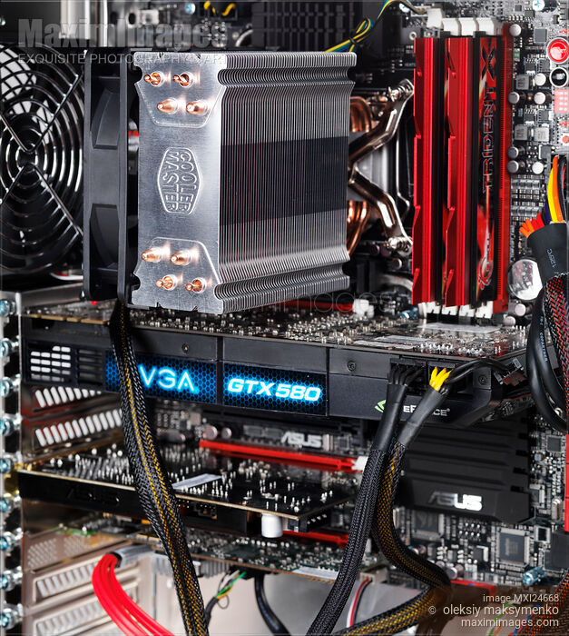Closeup of computer motherboard Stock photo of Closeup of computer motherboard Buy commercial use license at MaximImages