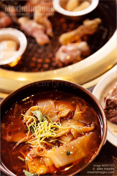Stock photo of Closeup of food in a Japanese grill restaurant Buy commercial use license at MaximImages