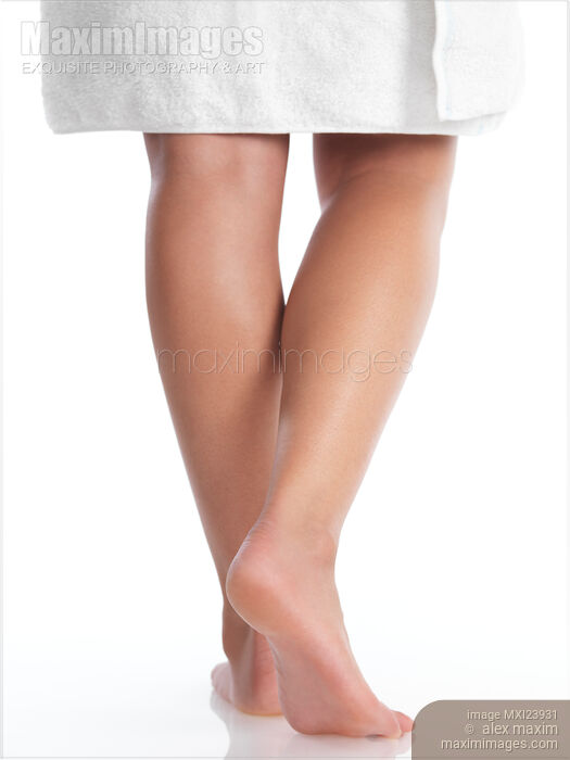 Closeup of Legs of a Woman Wrapped in a Towel Stock photo of Closeup of Legs of a Woman Wrapped in a Towel Buy commercial use license at MaximImages