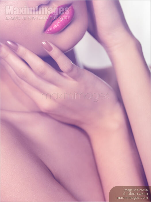 Closeup of sensual woman mouth and pink lips Stock photo of Closeup of sensual woman mouth and pink lips Buy commercial use license at MaximImages