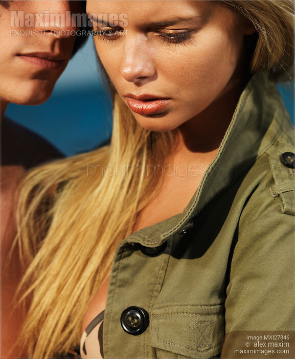 Stock photo of Closeup romantic portrait of a couple Buy commercial use license at MaximImages