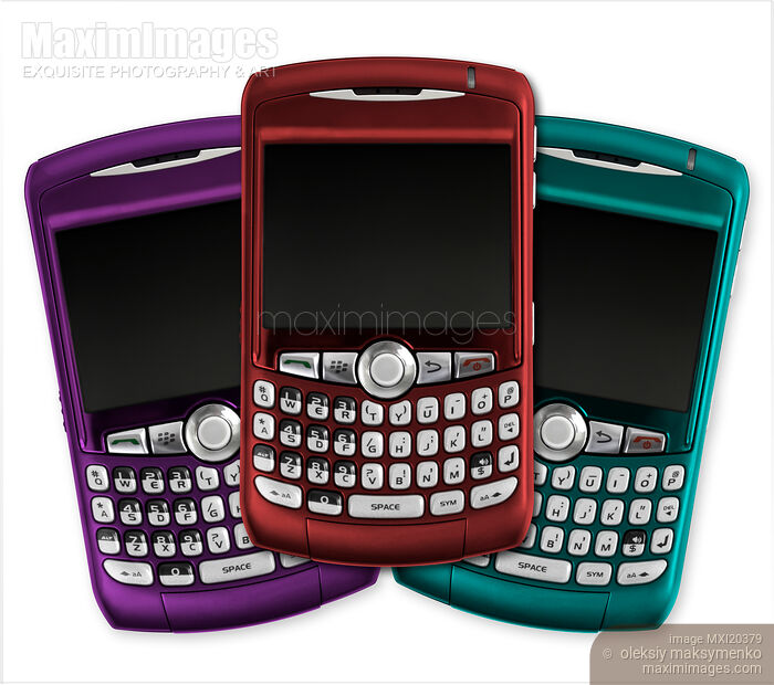 Colorful BlackBerry 8310 Curve Smartphones Stock photo of Colorful BlackBerry 8310 Curve Smartphones Buy commercial use license at MaximImages