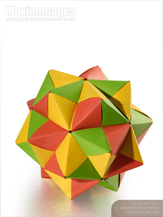Stock photo of Colorful Origami Paper Sphere Buy commercial use license at MaximImages