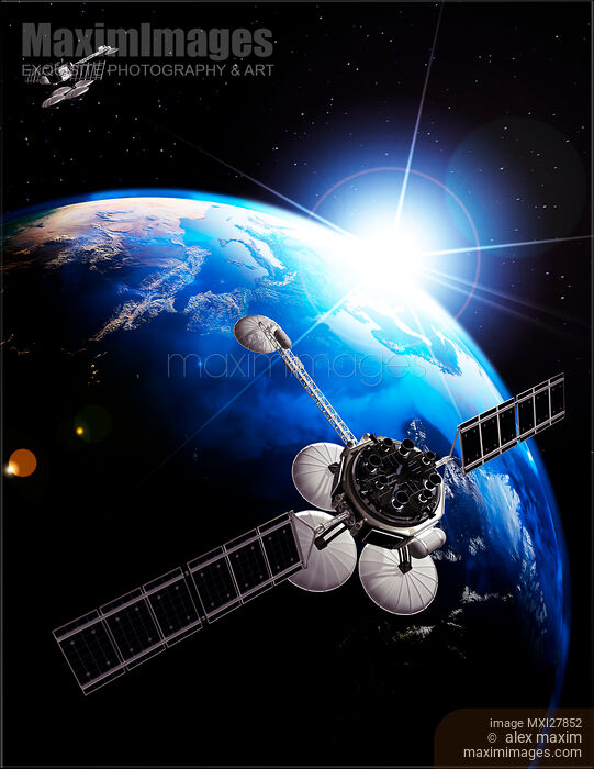 Communication satellites Space internet Starlink concept Stock image of Communication satellites Space internet Starlink concept Buy commercial use license at MaximImages
