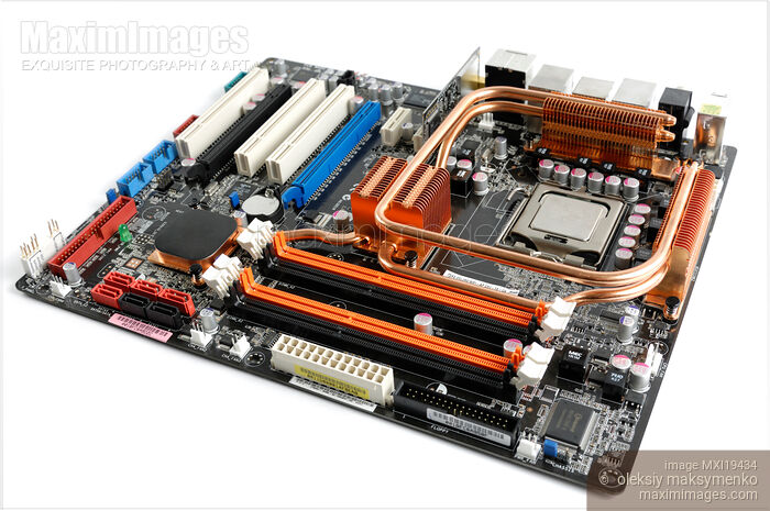 Stock photo of Computer Motherboard Buy commercial use license at MaximImages