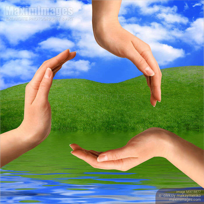 Conceptual Recycling Symbol in Nature Environment Stock photo of Conceptual Recycling Symbol in Nature Environment Buy commercial use license at MaximImages