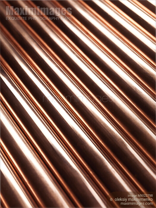 Stock photo of Copper Tubes Buy commercial use license at MaximImages
