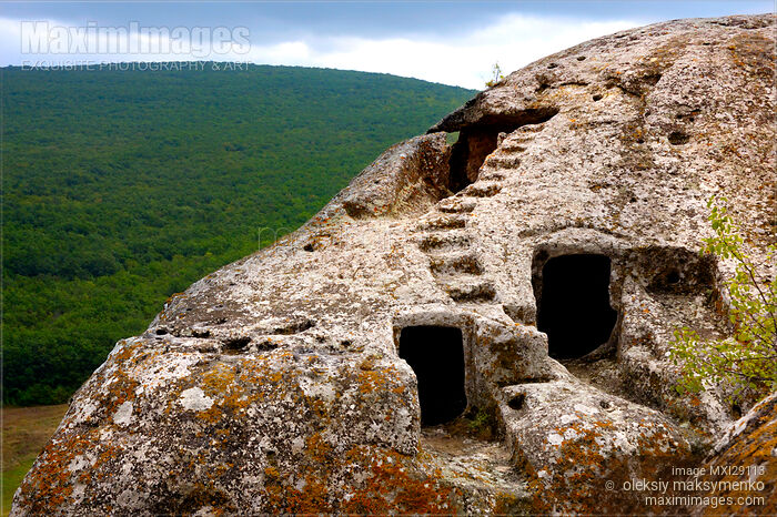 Stock photo of Crimean Mountains Eski-Karmen Ancient Dwelling Buy commercial use license at MaximImages