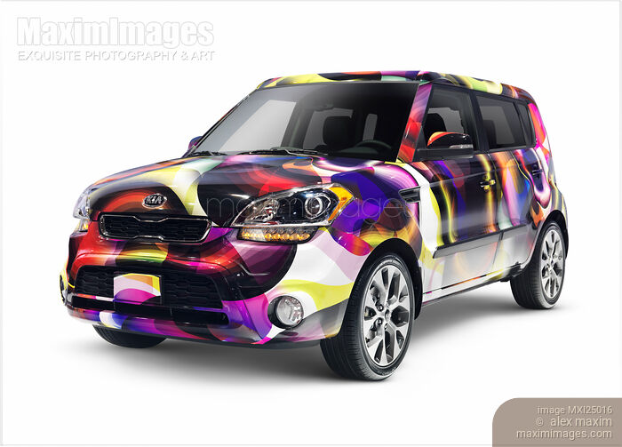 Stock photo of Custom painted 2013 Kia Soul car Buy commercial use license at MaximImages