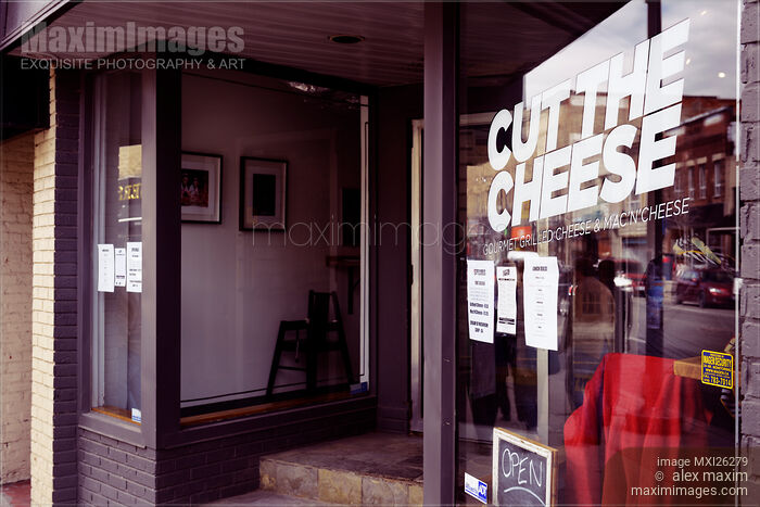 Stock photo of Cut the Cheese restaurant at the Junction Toronto Buy commercial use license at MaximImages