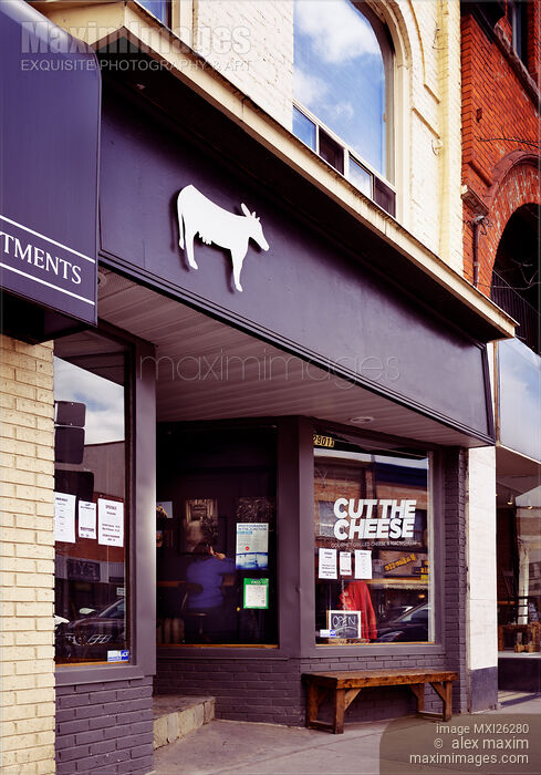 Stock photo of Cut the Cheese restaurant at the Junction Toronto Buy commercial use license at MaximImages