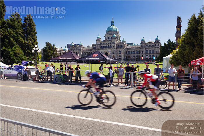 Stock photo of Cycling Series bike race in Victoria BC Buy commercial use license at MaximImages