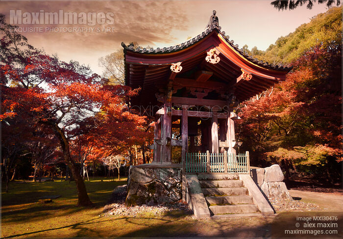 Stock photo of Daigo-ji temple Bell tower in autumn scenery Kyoto Buy commercial use license at MaximImages
