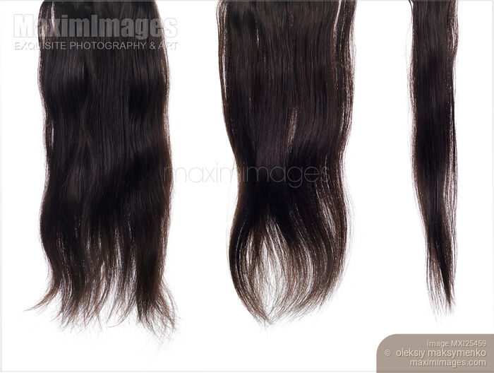 Photo Of Dark Brown Hair Extensions Strands Isolated Texture