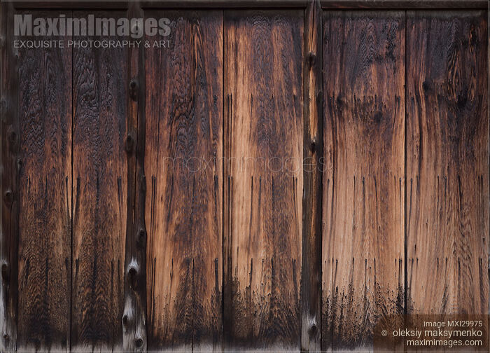 Stock photo of Dark wooden texture background treated with traditional Japanese wood charring Shou Sugi Ban Buy commercial use license at MaximImages