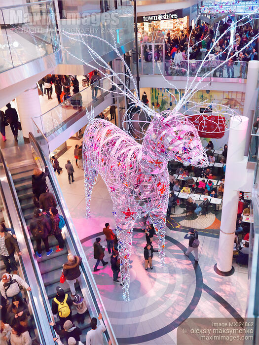 Deer Christmas decoration in a shopping mall Stock photo of Deer Christmas decoration in a shopping mall Buy commercial use license at MaximImages