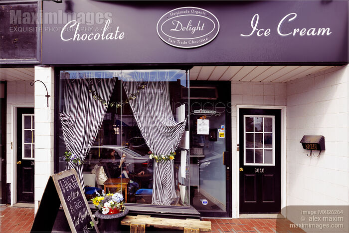 Stock photo of Delight organic chocolate and ice cream cafe at the Junction Toronto Buy commercial use license at MaximImages
