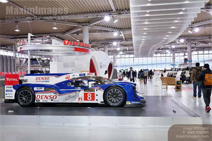 Denso Toyota Hybrid TS040 race car at Toyota Mega Web Stock photo of Denso Toyota Hybrid TS040 race car at Toyota Mega Web Buy commercial use license at MaximImages
