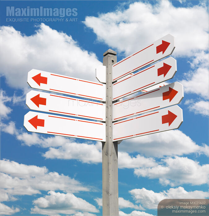 Stock photo of Direction Signpost Buy commercial use license at MaximImages