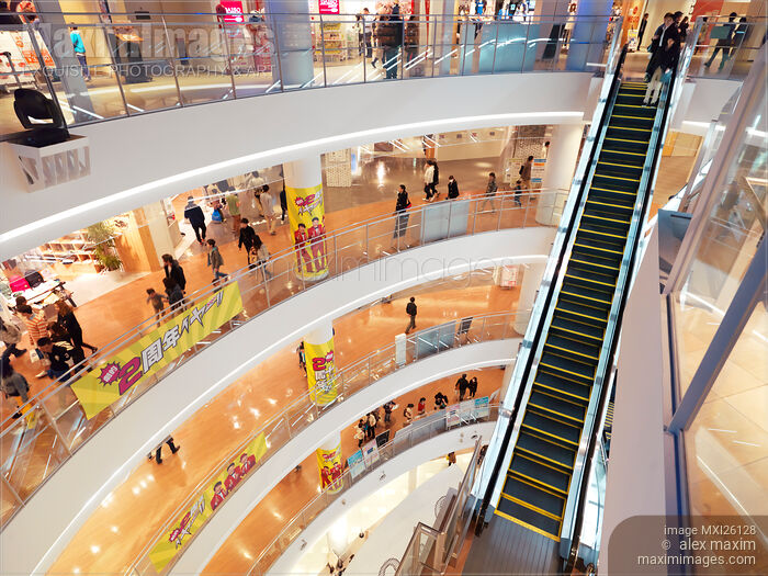 Stock photo of Diver City shopping complex interior Tokyo Japan Buy commercial use license at MaximImages
