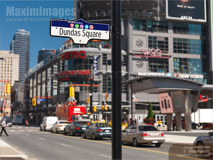 Downtown Toronto Dundas Square Stock photo of Downtown Toronto Dundas Square Buy commercial use license at MaximImages