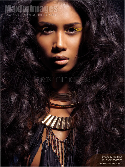 Dramatic beauty portrait of a young woman Stock photo of Dramatic beauty portrait of a young woman Buy commercial use license at MaximImages