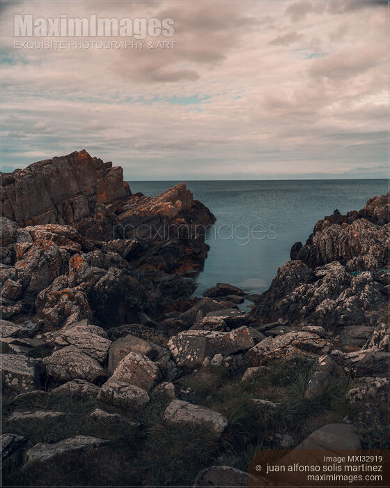 Dramatic coastal scenery of the Irish Sea rocky shore in Co Louth Ireland Stock photo of Dramatic coastal scenery of the Irish Sea rocky shore in Co Louth Ireland Buy commercial use license at MaximImages