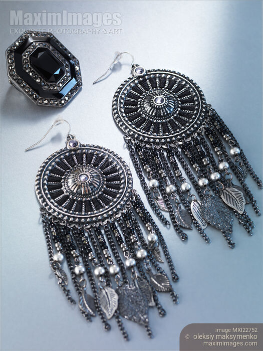 Earrings and Ring Stock photo of Earrings and Ring Buy commercial use license at MaximImages