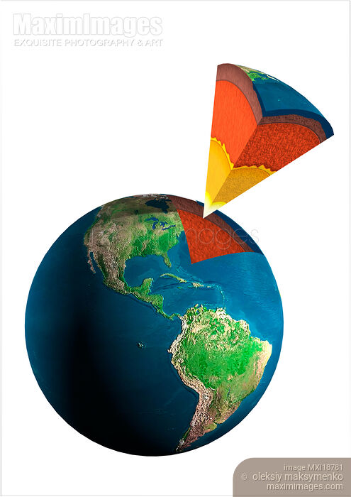 Stock image of Earth planet structure Buy commercial use license at MaximImages